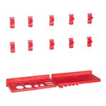 Vidaxl kit de bacs de stockage et panneaux muraux 136pcs rouge et noir
