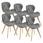 Lot de 6 chaises similicuir 81 x 57 x 49 cm gris 03_0006792