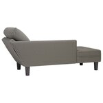 vidaXL Chaise longue avec coussin gris clair tissu en velours côtelé
