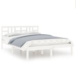 vidaXL Cadre de lit sans matelas blanc 140x190 cm bois massif