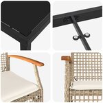 vidaXL Ensemble de salle à manger pour jardin 3 Pièces Beige polyrotin