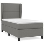 vidaXL Sommier à lattes de lit avec matelas Gris foncé 80x200 cm Tissu