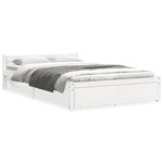 vidaXL Cadre de lit sans matelas blanc bois massif 120x200 cm