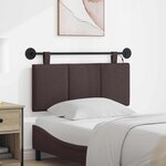 vidaXL Tête de lit suspendue Avec lumière LED Marron foncé Tissu