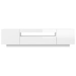 vidaXL Meuble TV avec lumières LED blanc brillant 160x35x40 cm