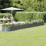 vidaXL Lit surélevé de jardin Acier enduit de poudre Anthracite