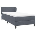 vidaXL Sommier à lattes de lit et matelas gris foncé 80x220 cm velours
