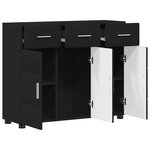 vidaXL Buffet FLORIN Noir 88 5 x 30 5 x 73 cm Bois d'ingénierie
