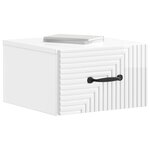vidaXL Cabinet de chevet mural Blanc brillant 34 5 x 33 x 20 cm