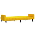 vidaXL Canapé-lit 2 places jaune velours