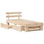 vidaXL Cadre de lit avec tête de lit Naturel 100 x 200 cm Pin massif
