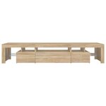 vidaXL Meuble TV avec lumières LED Chêne sonoma 215x36 5x40 cm