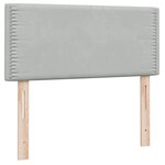 vidaXL Sommier à lattes de lit et matelas et LED gris clair 90x220 cm velours
