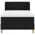 vidaXL Lit à Ressorts avec Matelas Crème 90x200 cm Tissu Noir