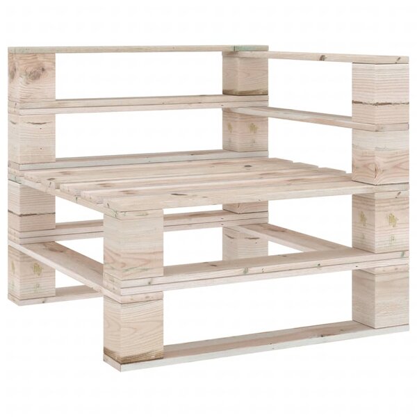 vidaXL Canapé palette d'angle de jardin Bois de pin imprégné