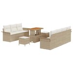 vidaXL Ensemble de canapé de jardin avec coussin 10 Pièces Beige et crème