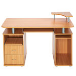 Tectake Bureau informatique 115 x 55 x 87 cm - marron hêtre