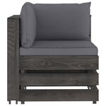 Vidaxl salon de jardin 8 pièces avec coussins bois imprégné de gris