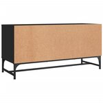 vidaXL Meuble TV avec portes en verre noir 102x37x50 cm