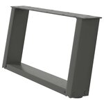 vidaXL Pieds de table basse en U 2 pièces Anthracite 60 x (30-31) cm Acier
