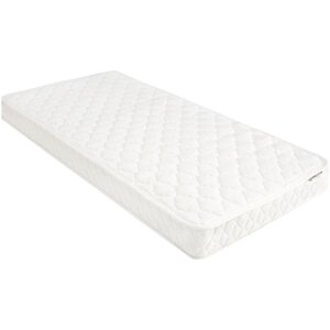 Matelas à ressort 90x200 cm H3 fermeté moyenne avec housse en tissu blanc