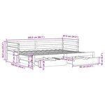 vidaXL Lit de jour avec gigogne et tiroirs sans matelas 80x200 cm