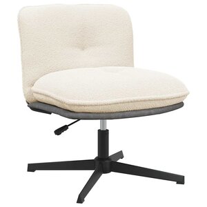 vidaXL Chaise pivotante de bureau crème bouclé comme de la laine tissu