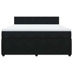 vidaXL Sommier à lattes de lit avec matelas Noir 180x200 cm Velours