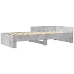 vidaXL Cadre de lit sans matelas gris béton 75x190cm bois d'ingénierie