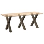 vidaXL Pieds de table à manger en forme de X 3 pièces acier naturel 80 x (72-73) cm