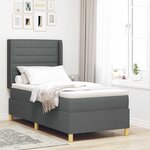 vidaXL Lit à ressorts avec matelas Gris 90 x 200 cm tissu