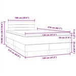 vidaXL Sommier à lattes de lit et matelas gris clair 120x210cm velours