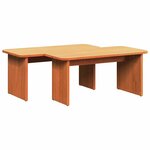 vidaXL Table basse 2 Pièces Brun cire Bois massif en pin