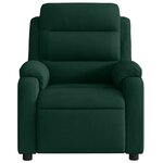 vidaXL Fauteuil inclinable vert foncé velours