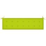 vidaXL Banc de jardin avec coussin vert vif 175 cm Bois de teck massif