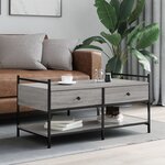 vidaXL Table basse sonoma gris 99x50x50 cm bois d'ingénierie