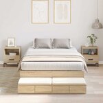 vidaXL Cadre de lit avec rangement Chêne Sonoma 226.5 x 120 x 31.5 cm