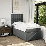 vidaXL Sommier à lattes de lit avec matelas Gris foncé 100x200cm Tissu