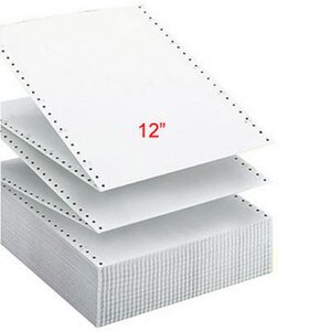 Papier Listing 305 x 240 mm  Blanc, 2 plis autocopiants : 56+57g/m² Carton de 1000 Feuilles (ramette 1000 feuilles)