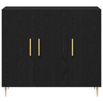 vidaXL Buffet Chêne noir 90 x 34 x 80 cm Bois d'ingénierie