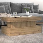 vidaXL Table basse avec lumières LED chêne artisanal 90x50x40 cm