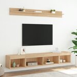 vidaXL Unités murales TV avec LED 5 Pièces chêne sonoma bois d'ingénierie