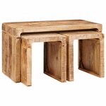 vidaXL Tables gigognes 3 Pièces bois de manguier massif