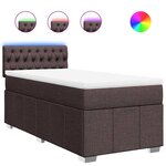 vidaXL Sommier à lattes de lit avec matelas Marron foncé 90x200 cm