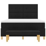 vidaXL Lit à ressorts avec matelas Noir 140 x 200 cm tissu