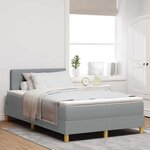 vidaXL Lit à ressorts avec matelas Gris clair 120 x 200 cm tissu