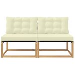 vidaXL Sofa de milieu extérieur Bois d'acacia massif et Textilène