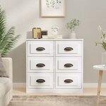 vidaXL Buffet blanc brillant 70x35 5x67 5 cm bois d'ingénierie