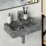 vidaXL Lavabo mural gris 38x24x6 5 cm marbre