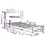 vidaXL Lit bibliothèque sans matelas blanc 90x190 cm bois massif